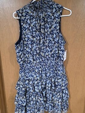 Z1. State Navy Blue Floral Ruffled Dress Size XL *NWT*